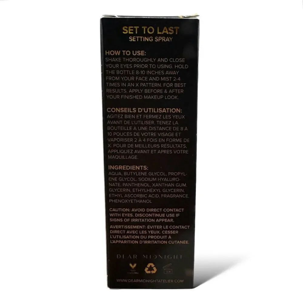 Dear Midnight‎ Set To Last Makeup Setting Spray Cruelty-Free